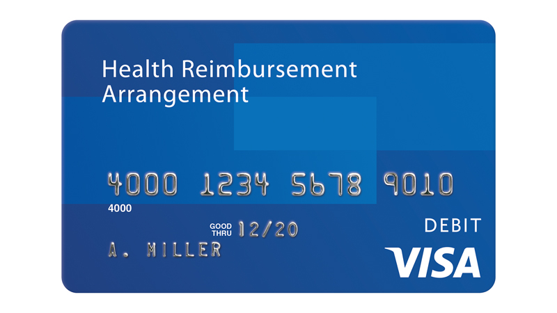 Visa Health Reimbursement Arrangement debit card.