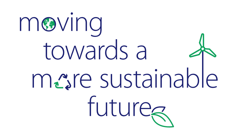 Text that says Moving towards a more sustainable future