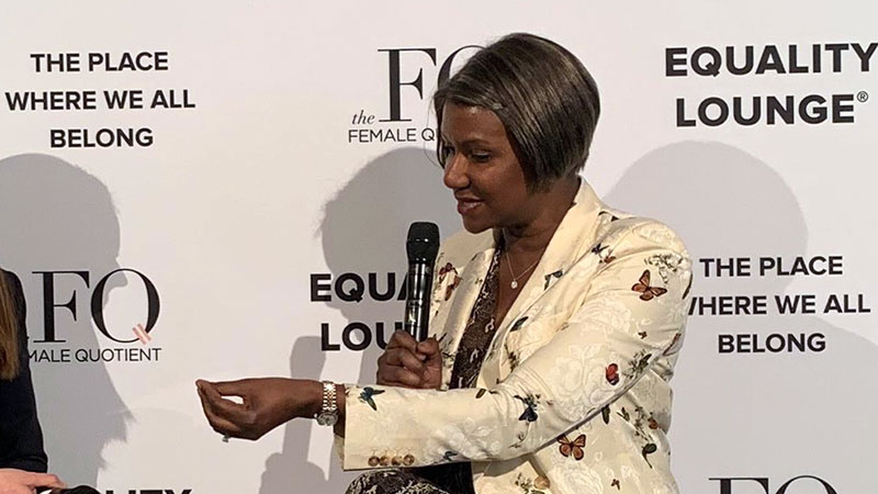 Suzan Kereere speaks on the topic of female entrepreneurship and empowerment at the World Economic Forum in Davos, Switzerland.