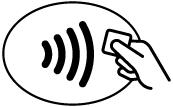 Contactless symbol signifies where to tap your contactless card or device.
