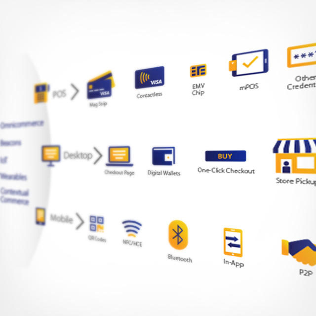 Payment channels for POS, Desktop and Mobile.