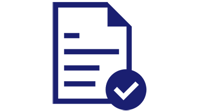 Illustration of a paper document with a checkmark at the bottom right corner. Illustration of a paper document with a checkmark at the bottom right corner.