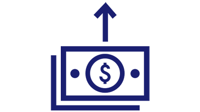 Illustration of a stack of dollars with an arrow pointing up from it. Illustration of a stack of dollars with an arrow pointing up from it.