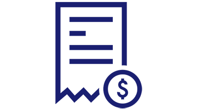 Illustration of a receipt and a dollar symbol in a circle at the right corner. Illustration of a receipt and a dollar symbol in a circle at the right corner.