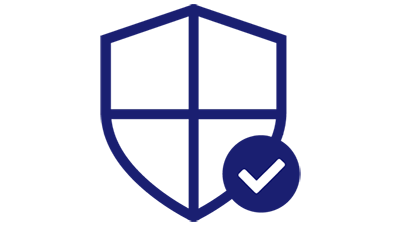 Illustration of a shield and checkmark. Illustration of a shield and checkmark.
