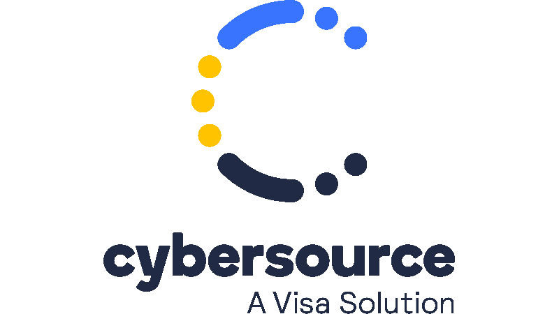 CyberSource logo with subheading A Visa Solution under it. 