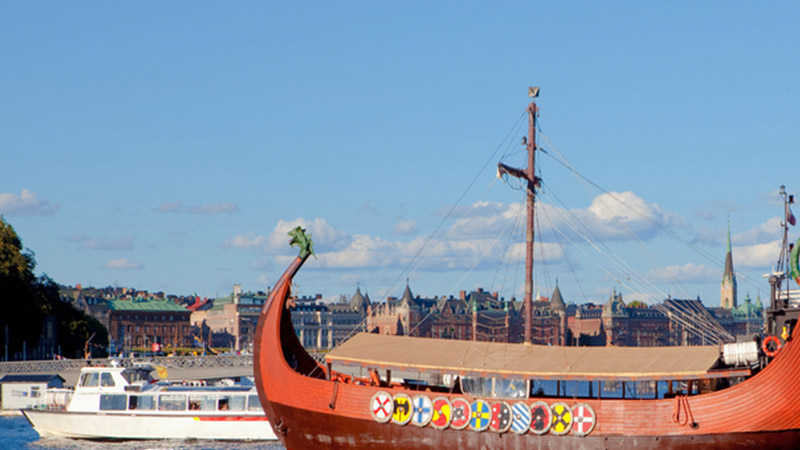 Viking ship on the water Viking ship on the water