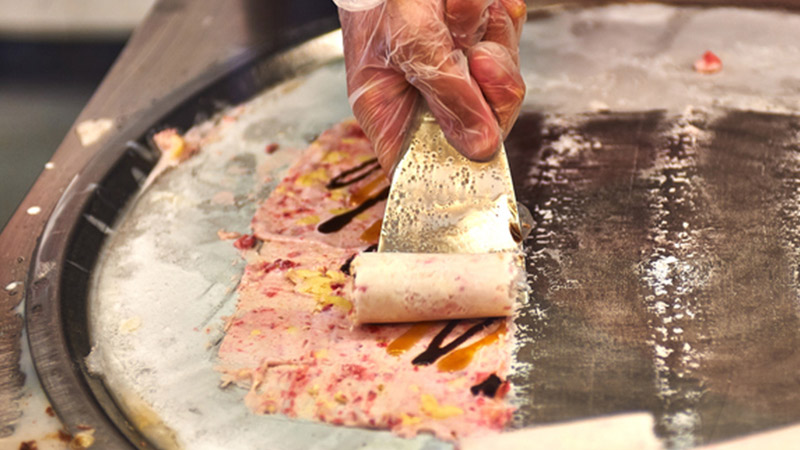 Hand rolled Thai ice cream Hand rolled Thai ice cream