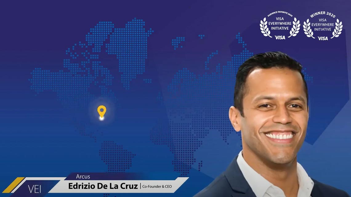 Visa Everywhere Initiative winner, Edrizio De La Cruz, Co-founder and CEO of Arcus.