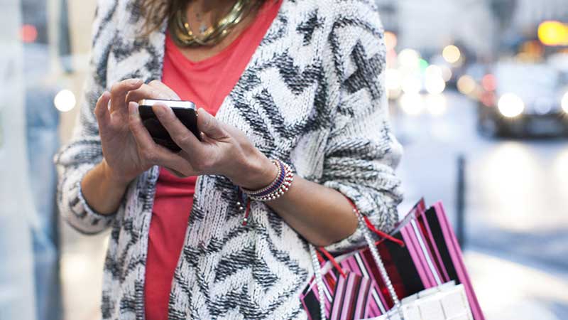 woman on smart phone