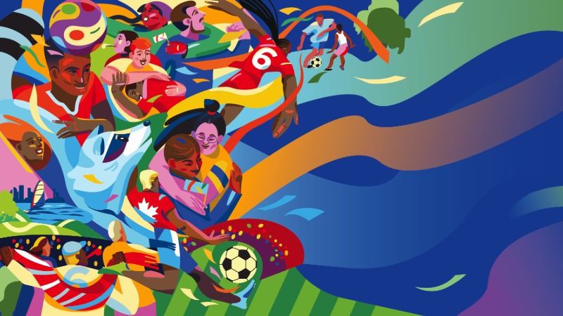 Artwork by Daria Domnikova from Toronto, Canada, created for Visa’s Reimagine FIFA World Cup 2026 collaboration.