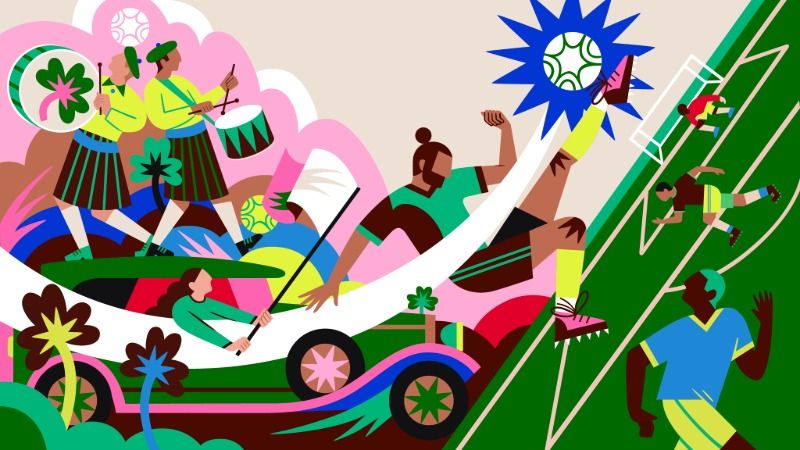 Artwork by Monique Aimee from Boston, Massachusetts, created for Visa’s Reimagine FIFA World Cup 2026 collaboration.