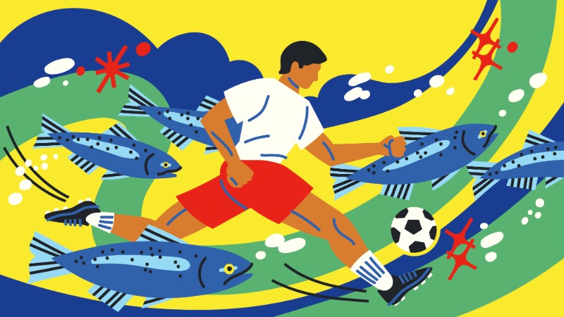Artwork by Stevie Shao from Seattle, Washington, created for Visa’s Reimagine FIFA World Cup 2026 collaboration.
