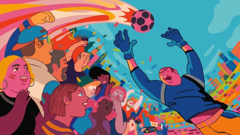 Artwork by Yuke Li from New York City, New York Texas, created for Visa’s Reimagine FIFA World Cup 2026 collaboration.