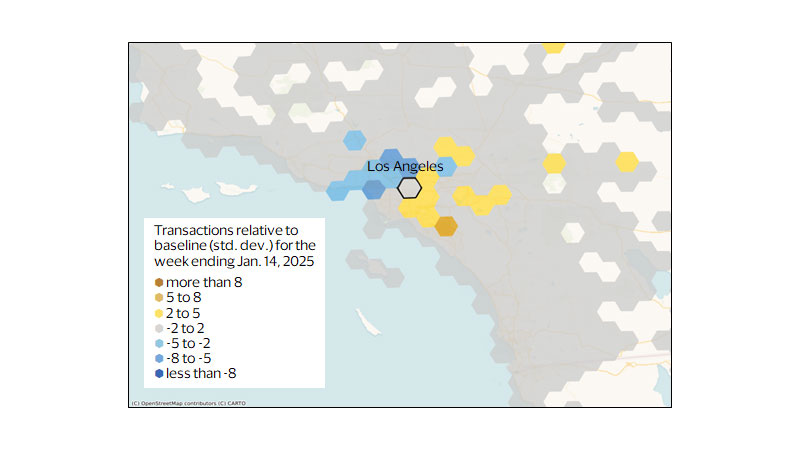 Non-residents spent closer to home. See image description for details.