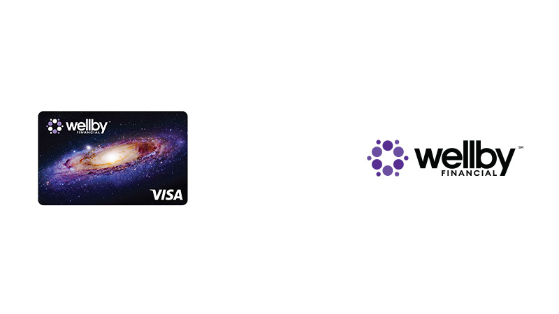 Wellby Financial logo and card, with the Visa logo.