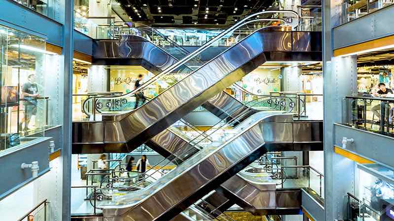 Elevators inside a mall. Elevators inside a mall.